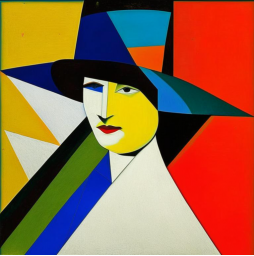 Женщина в шляпе - в стиле рисунков Малевича