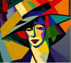 Женщина в шляпе - в стиле Кандинского
