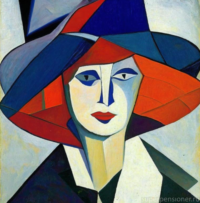 Женщина в шляпе в стиле Гончарова