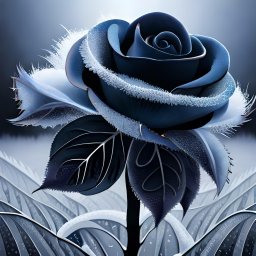 Черная роза, изморозь