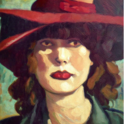 Женщина в шляпе, картина маслом